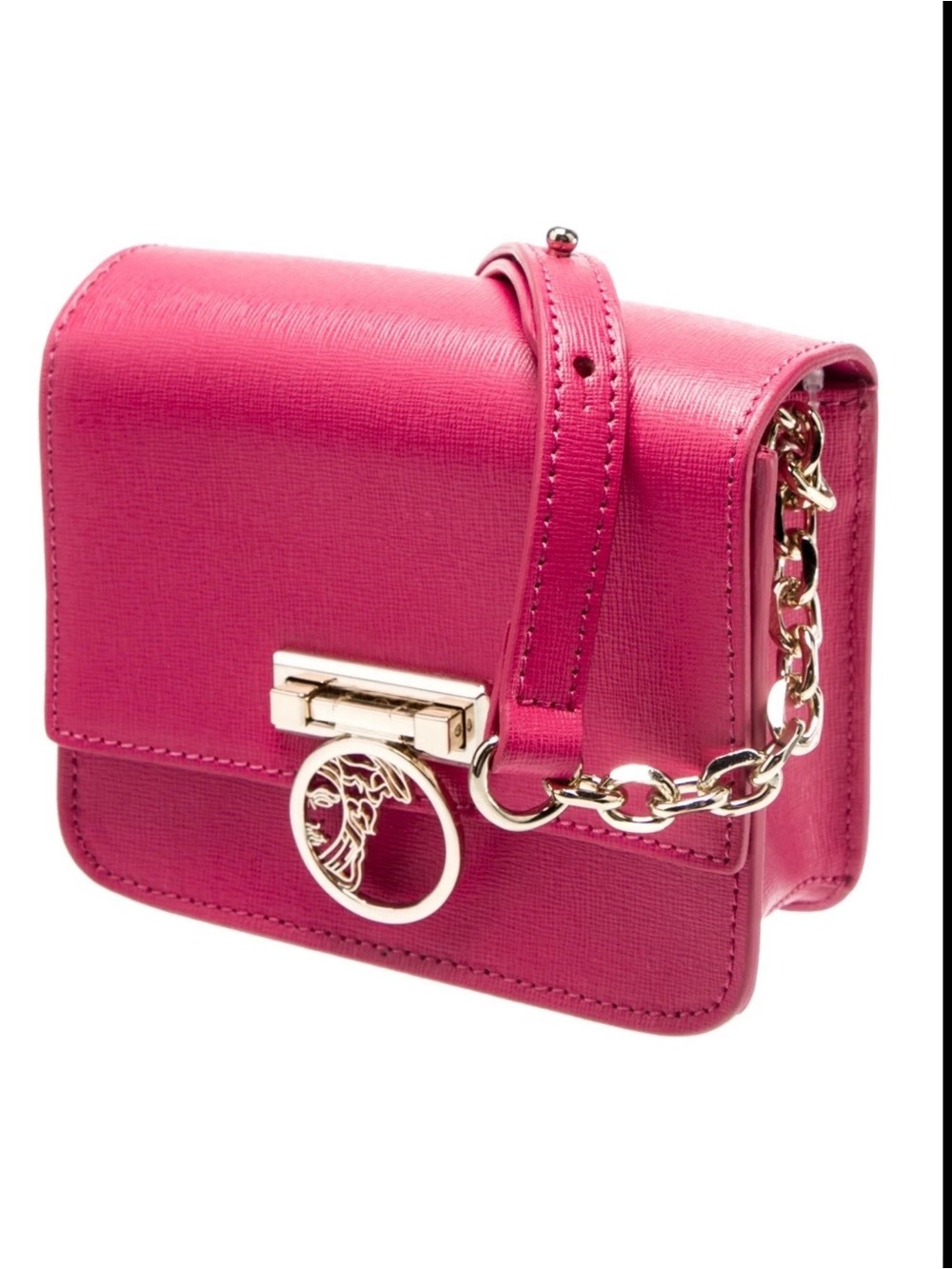 Versace Fuchsia Crossbody Bag with Chain Strap